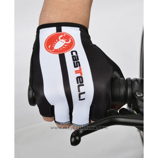 2012 Castelli Guanti Corti Ciclismo Bianco e Nero